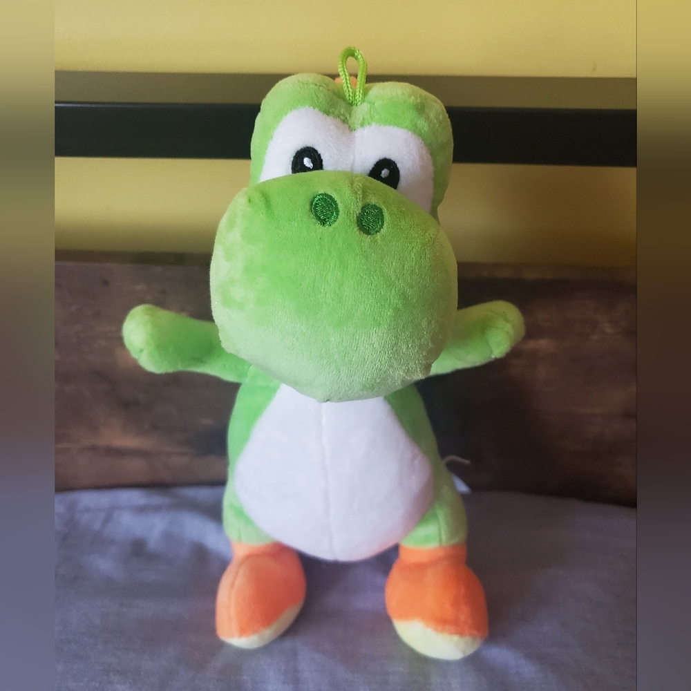 Super Mario World Plush Green Yoshi  11" Plush NWOT